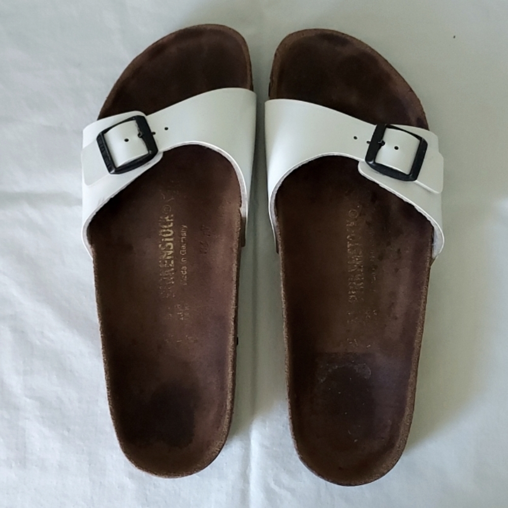 Birkenstock Madrid White Slide Sandals EUR 41 US 10